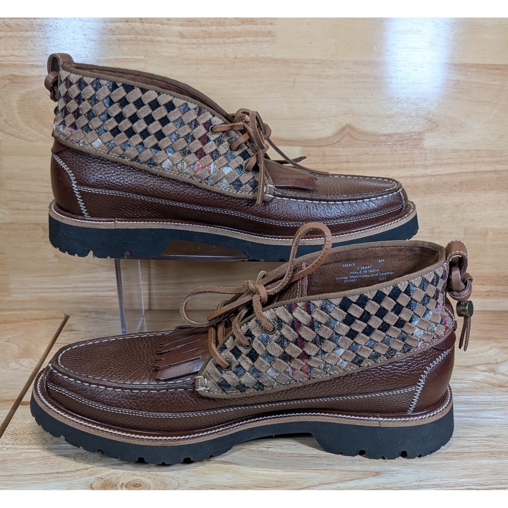 Cole Haan x Pendleton Mens British Tan Leather Wool Chukka Boots C36447 Size 9M